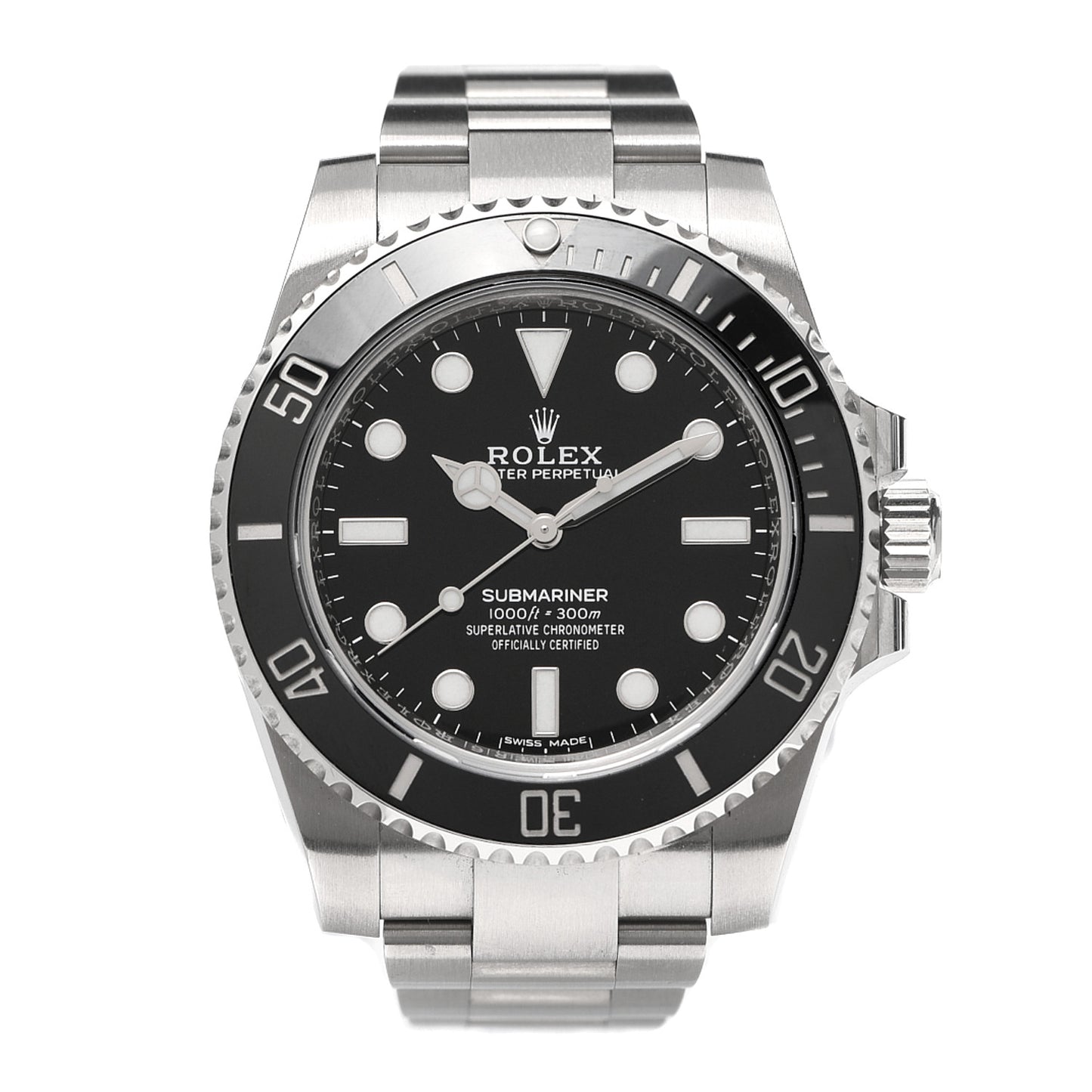 Stainless Steel 40mm Oyster Perpetual Submariner Watch Black 114060