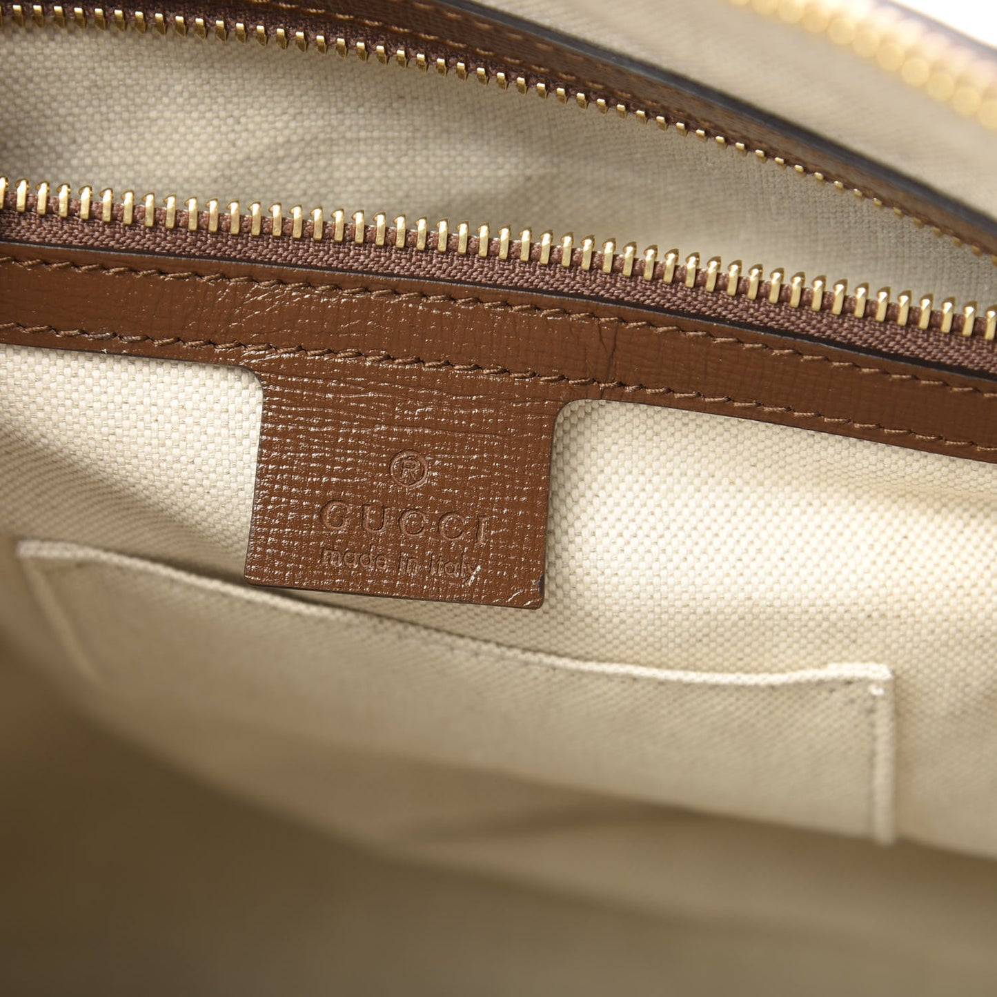 GG Supreme Monogram Horsebit 1955 Top Handle Bag Beige Brown Sugar