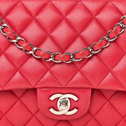 Chanel Lambskin Quilted Medium Double Flap Red 9 of 19