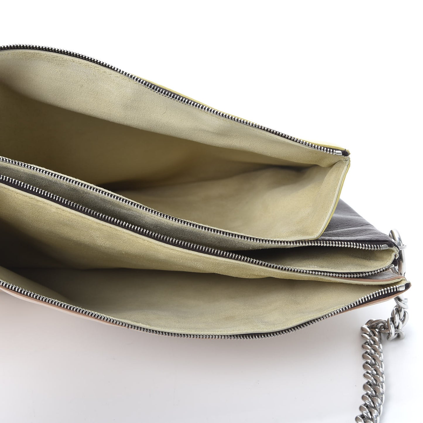 Lambskin Soft Trio Zipped Bag Vanilla