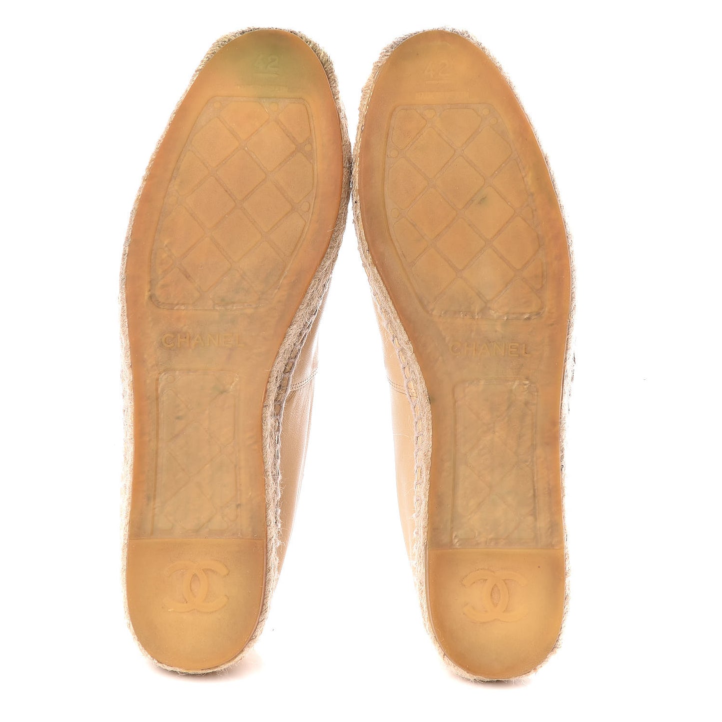 Lambskin CC Espadrilles 42 Beige Black