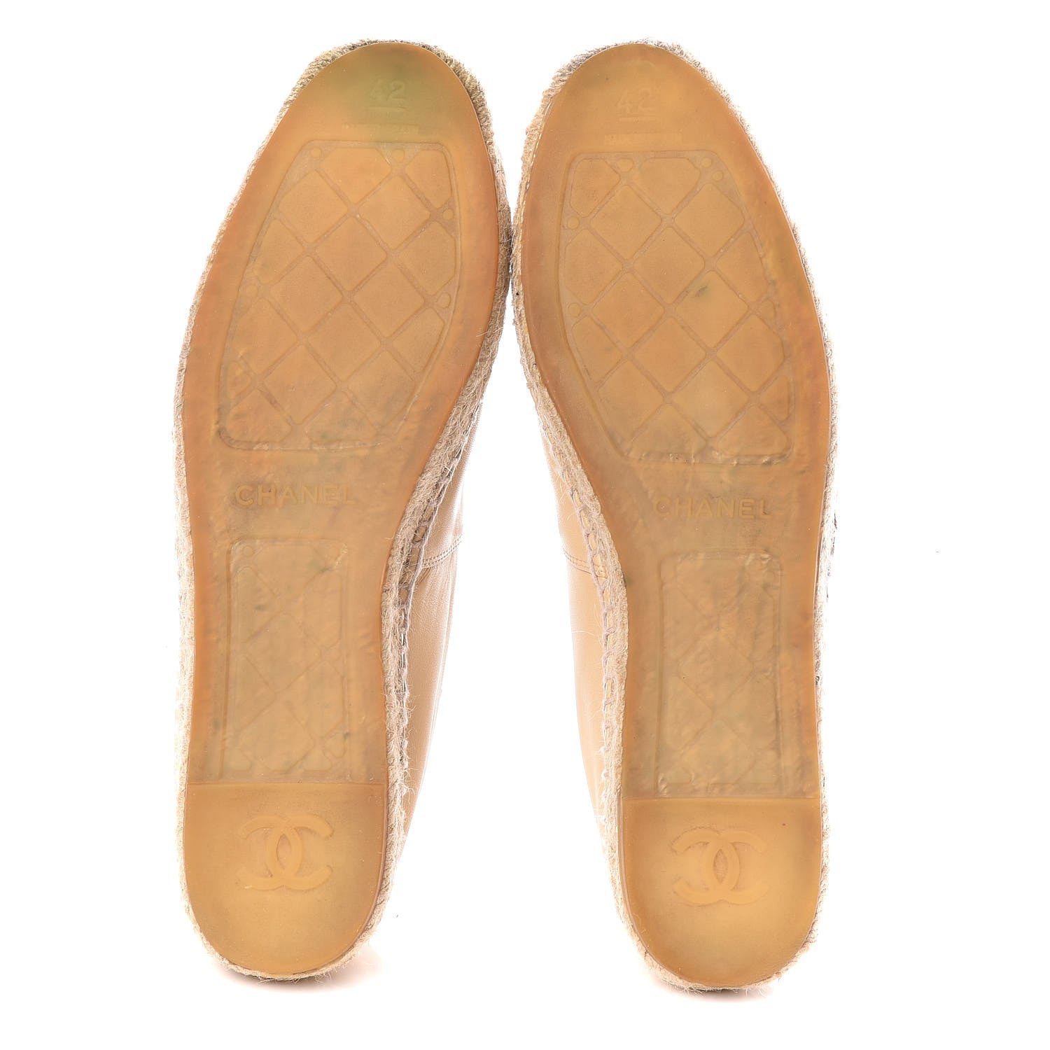Chanel Lambskin CC Espadrilles 42 Beige Black 6 of 21