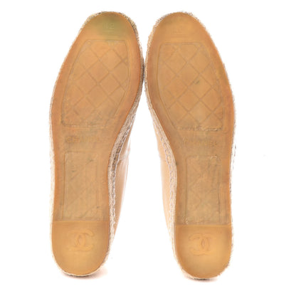Chanel Lambskin CC Espadrilles 42 Beige Black 6 of 21