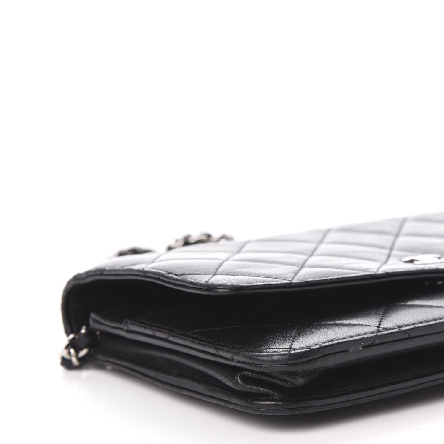 Chanel Lambskin Quilted Wallet On Chain WOC Black 10 of 13