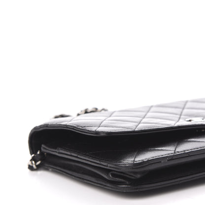 Chanel Lambskin Quilted Wallet On Chain WOC Black 10 of 13