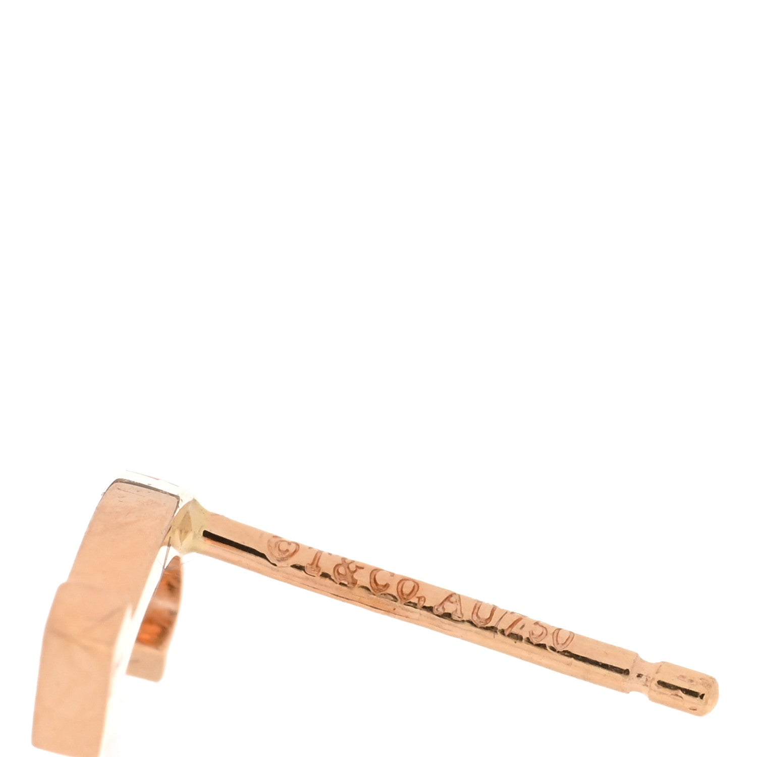 Tiffany 18K Rose Gold T Smile Stud Earrings 4 of 5