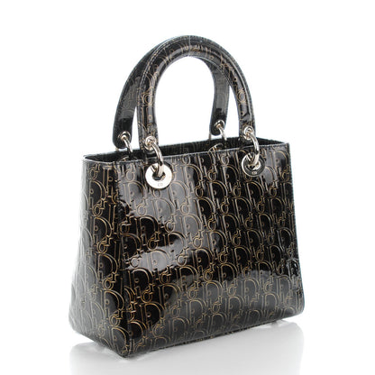 Christian Dior Patent Ultimate Medium Lady Dior Brown 3 of 8