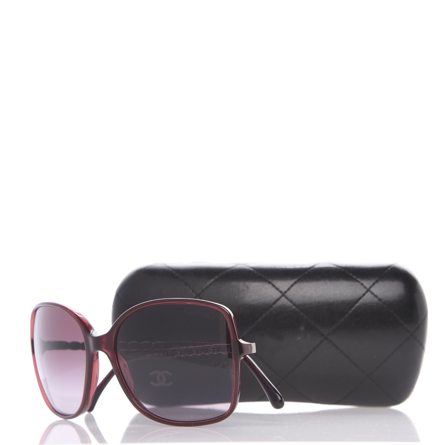 Lambskin Square Chain Sunglasses 5210-Q Red
