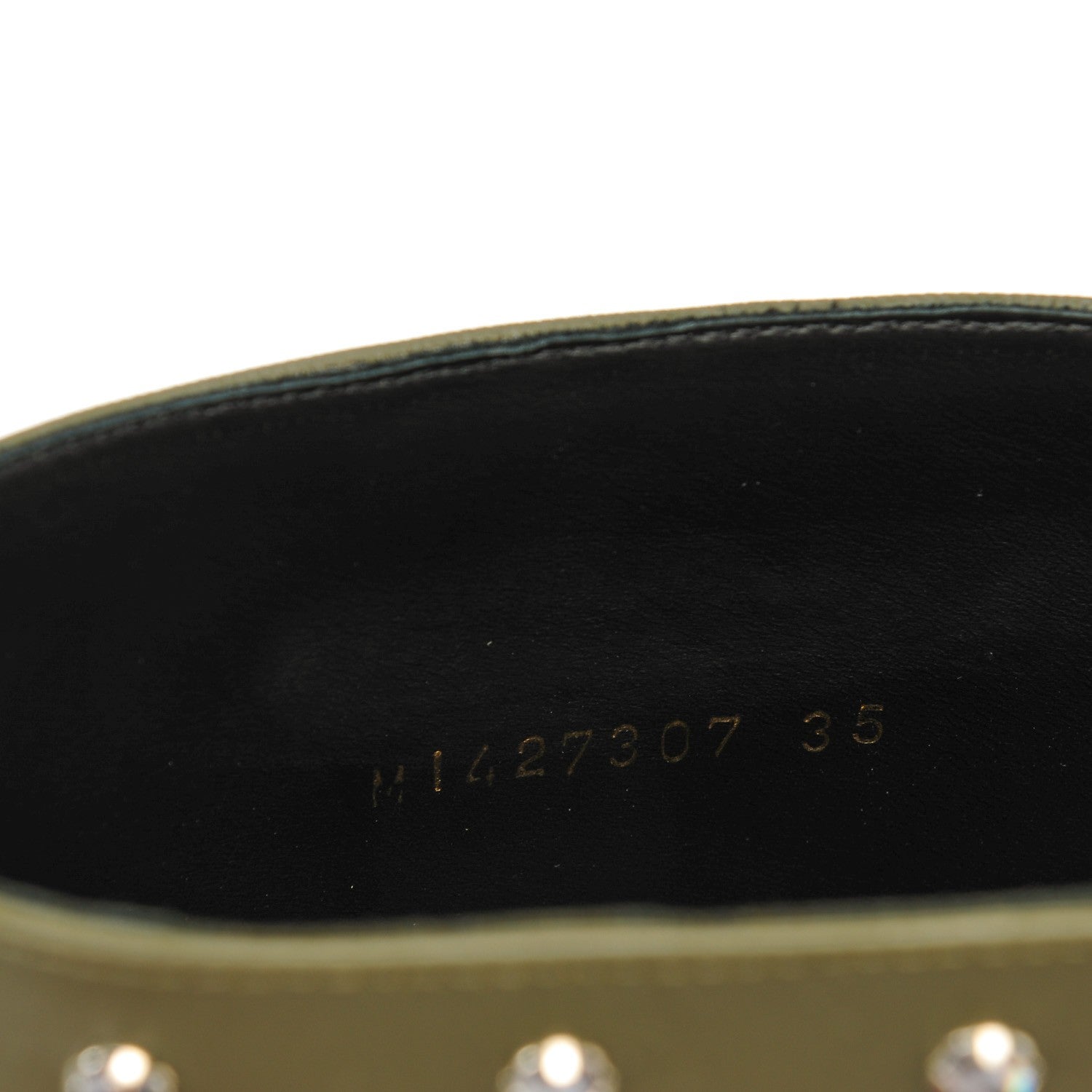 Saint Laurent Rubber Crystal Rain Boots 35 Dark Khaki 7 of 8