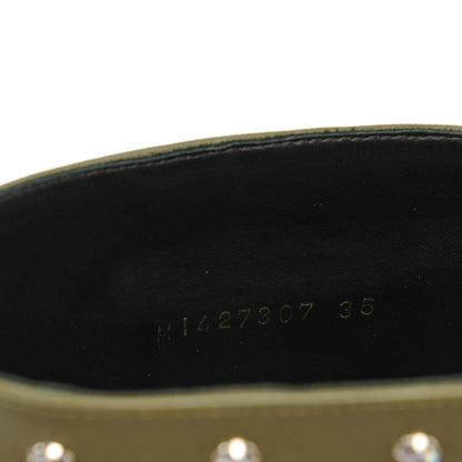 Saint Laurent Rubber Crystal Rain Boots 35 Dark Khaki 7 of 8