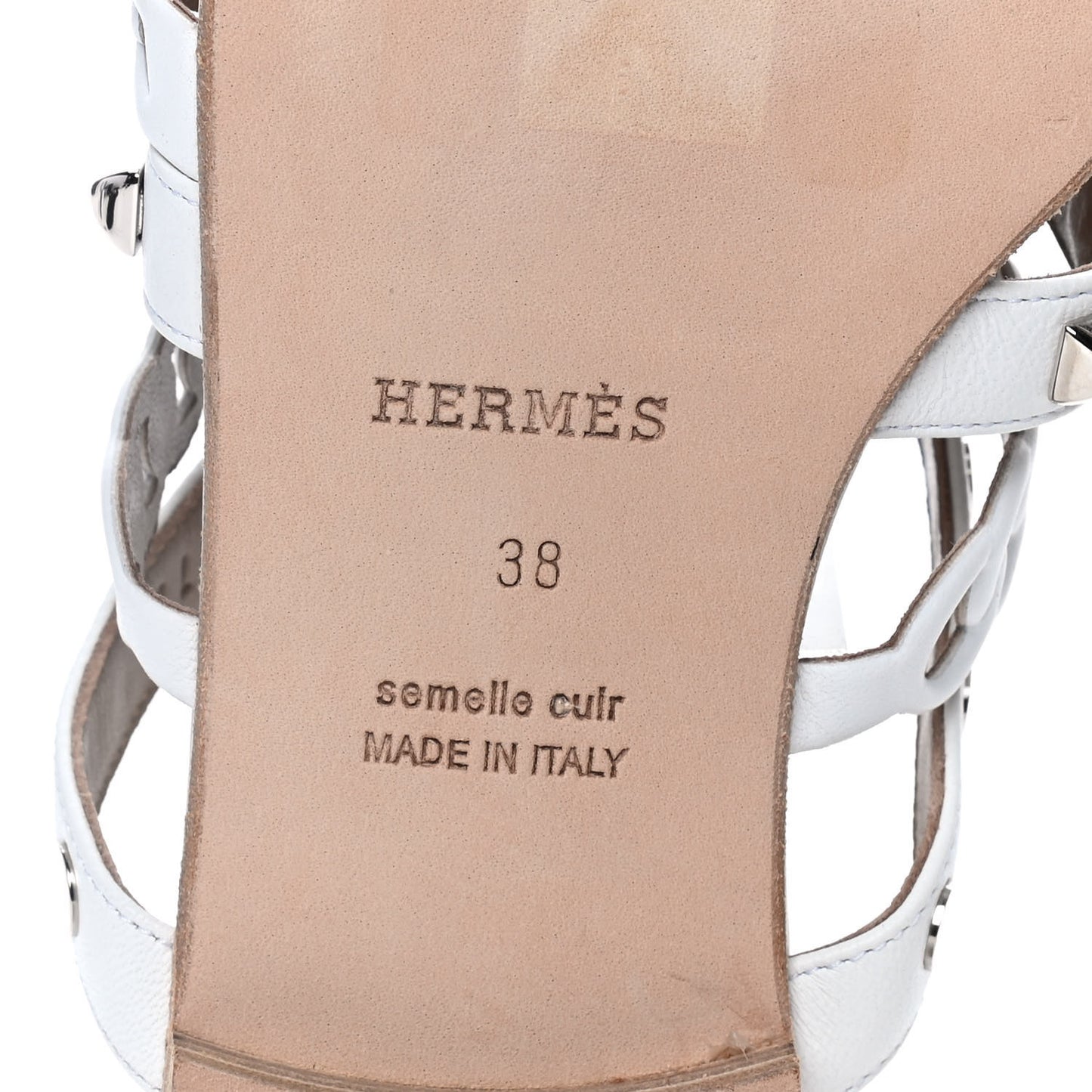 Nappa Amalfi Sandals 38 White Gris Argente