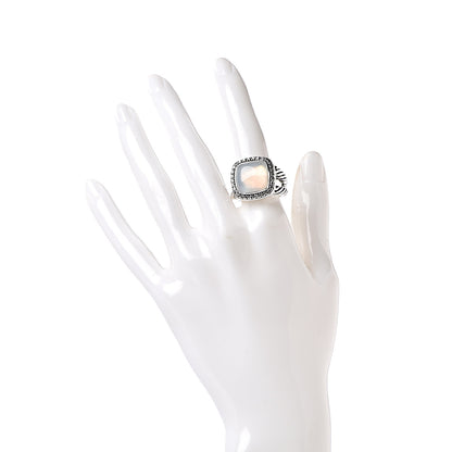 David Yurman Sterling Silver Diamond Moon Quartz 14mm Albion Ring 54 6.75 2 of 5