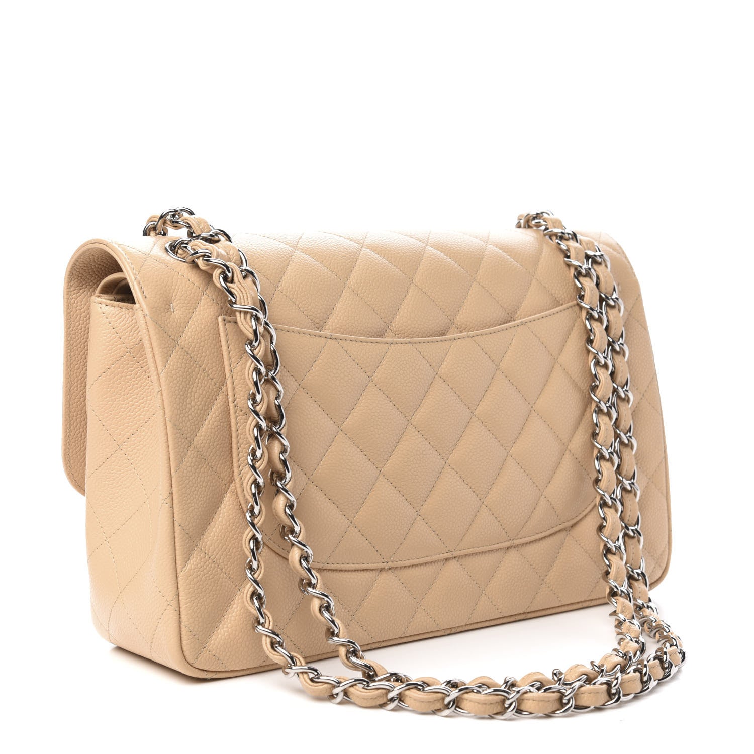 Chanel Caviar Quilted Jumbo Double Flap Beige 3 of 11