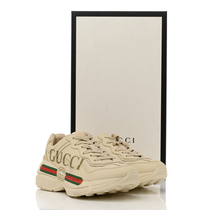 Gucci Calfskin Logo Womens Rhyton Sneakers 35 Ivory 9 of 9