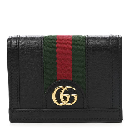 Gucci Calfskin Web Ophidia Card Case Black 1 of 8