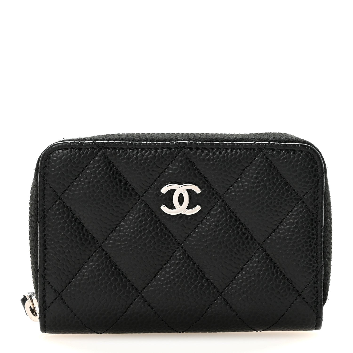Chanel Caviar Quilted Zip Coin Purse Black 1 of 7