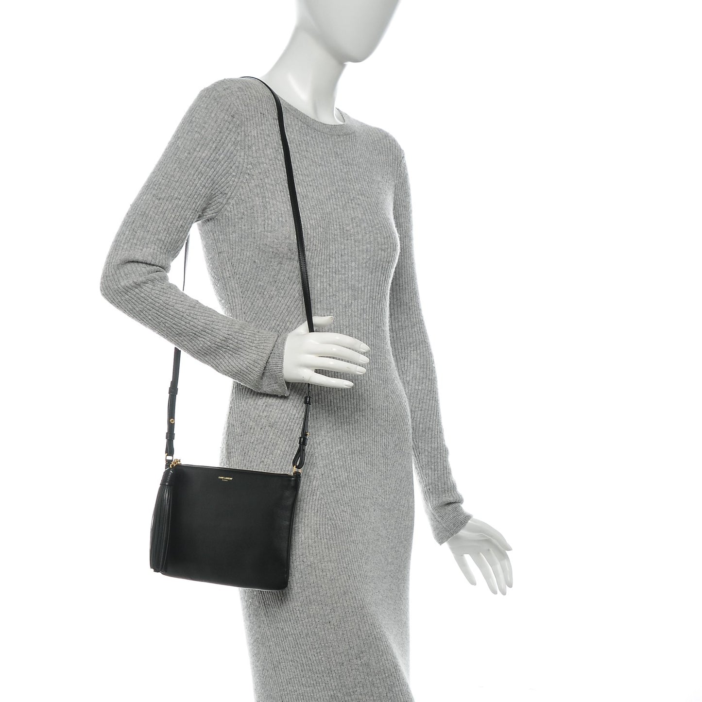 Calfskin Teen Monogram Crossbody Bag Black