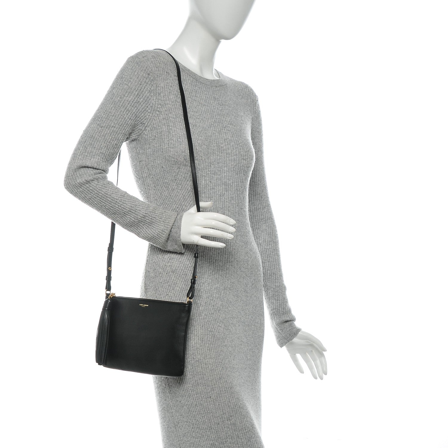 Saint Laurent Calfskin Teen Monogram Crossbody Bag Black 2 of 7