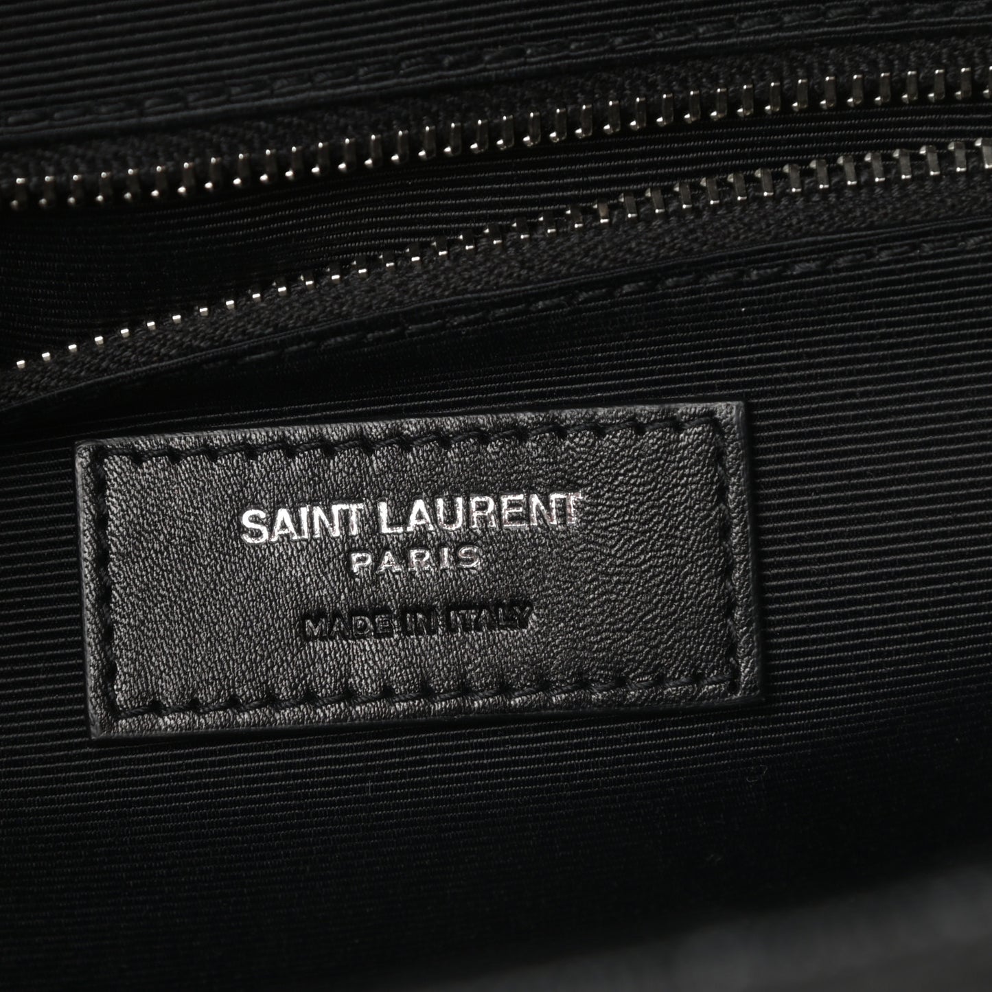 Grain De Poudre Textured Mixed Matelasse Large Triquilt Monogram Satchel Black