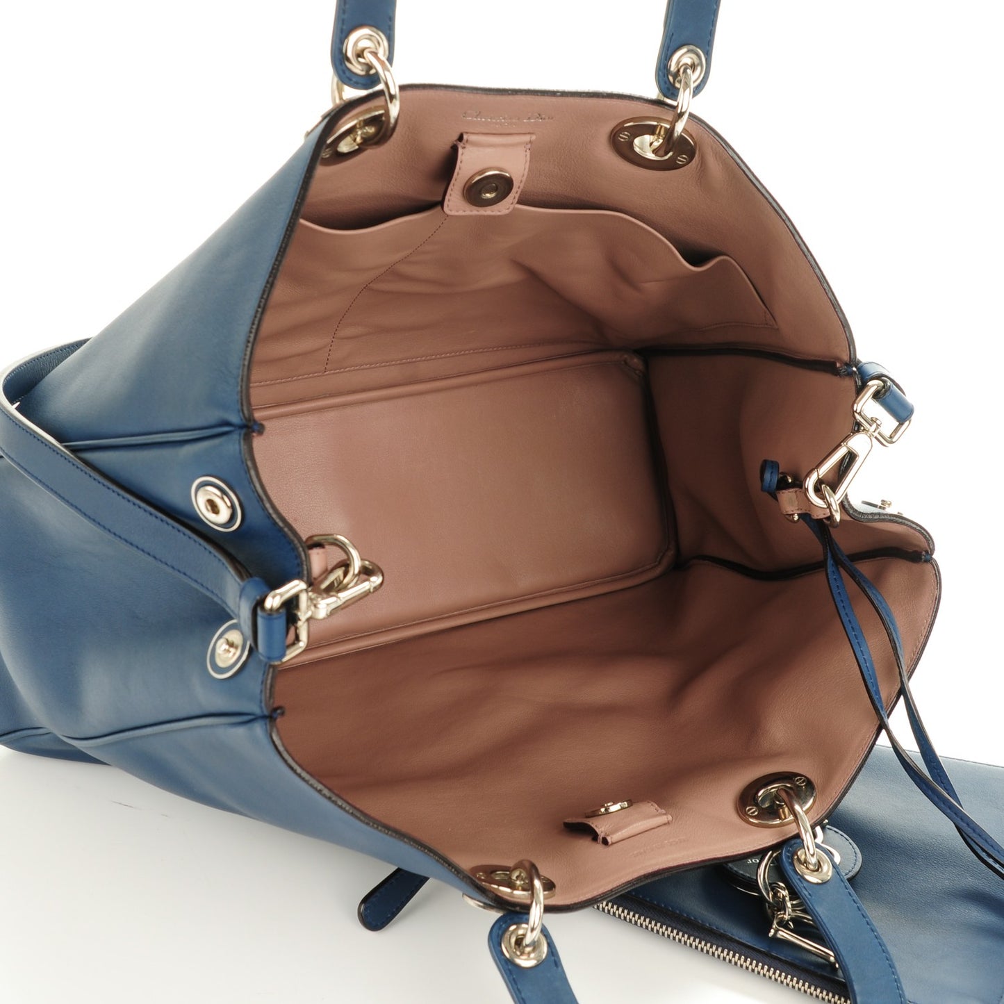 Smooth Calfskin Large Diorissimo Blue Marine