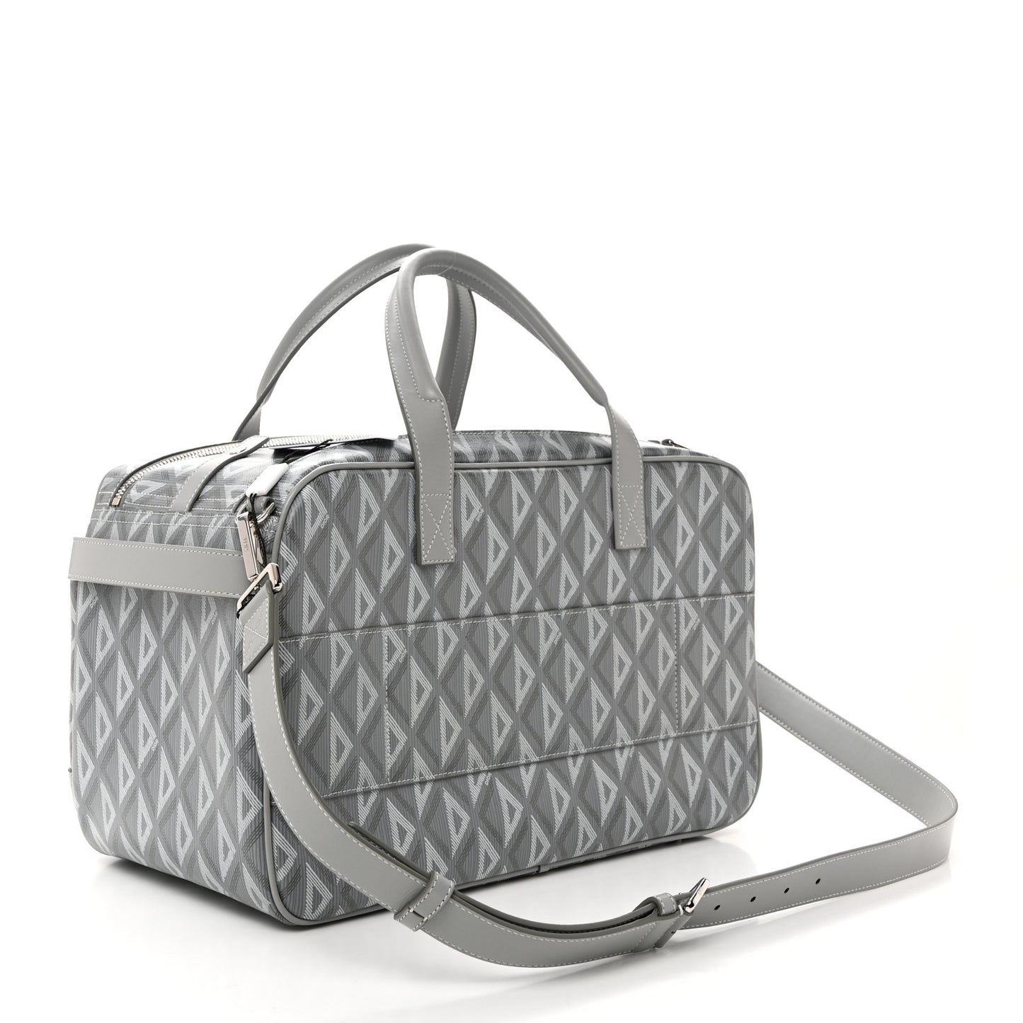 CD Diamond Canvas Calfskin Hit The Road Pet Carrier Gray