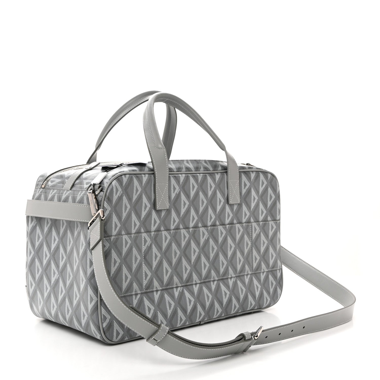 Christian Dior CD Diamond Canvas Calfskin Hit The Road Pet Carrier Gray 2 of 10