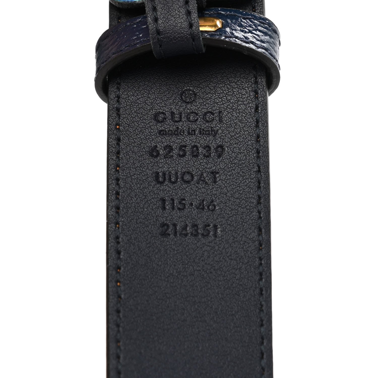 Gucci GG Supreme Monogram Kaleidoscope Double G 30mm Belt 115 46 Blue Orange Multicolor Blue Agata 5 of 6