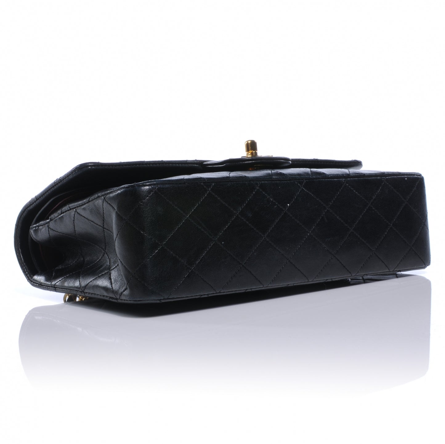 Lambskin Medium Double Flap Black