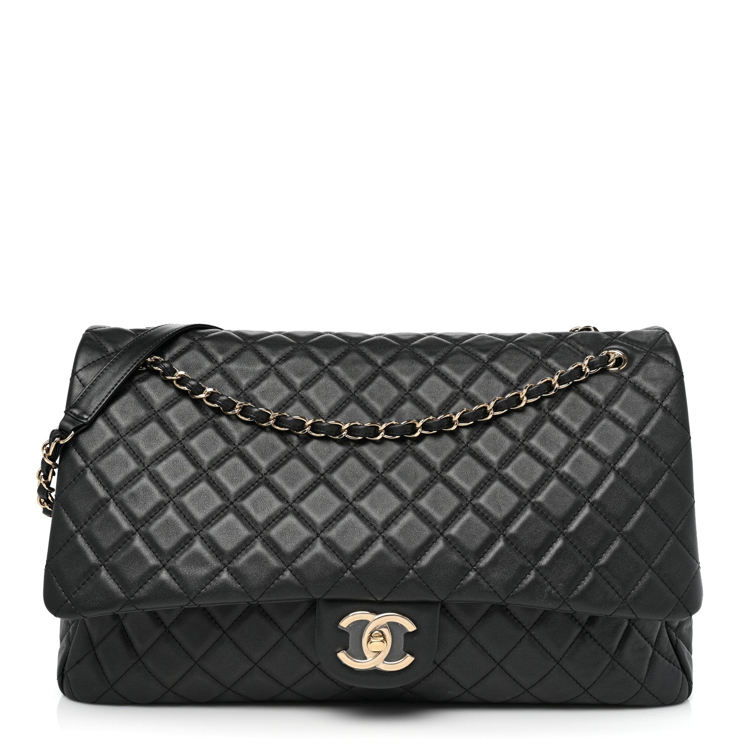 Chanel Calfskin Quilted XXL Travel Flap Bag Black 1 of 13