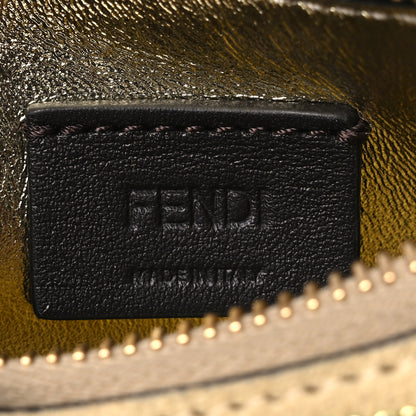 Fendi Crystal Vitello Laminato Suede FF Nano Fendigraphy Hobo Bag Platino 6 of 11