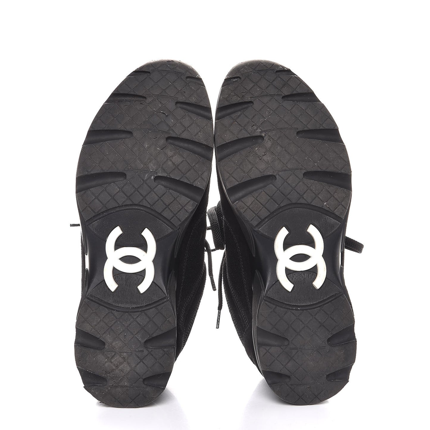Suede Calfskin CC Sneakers 36.5 Black