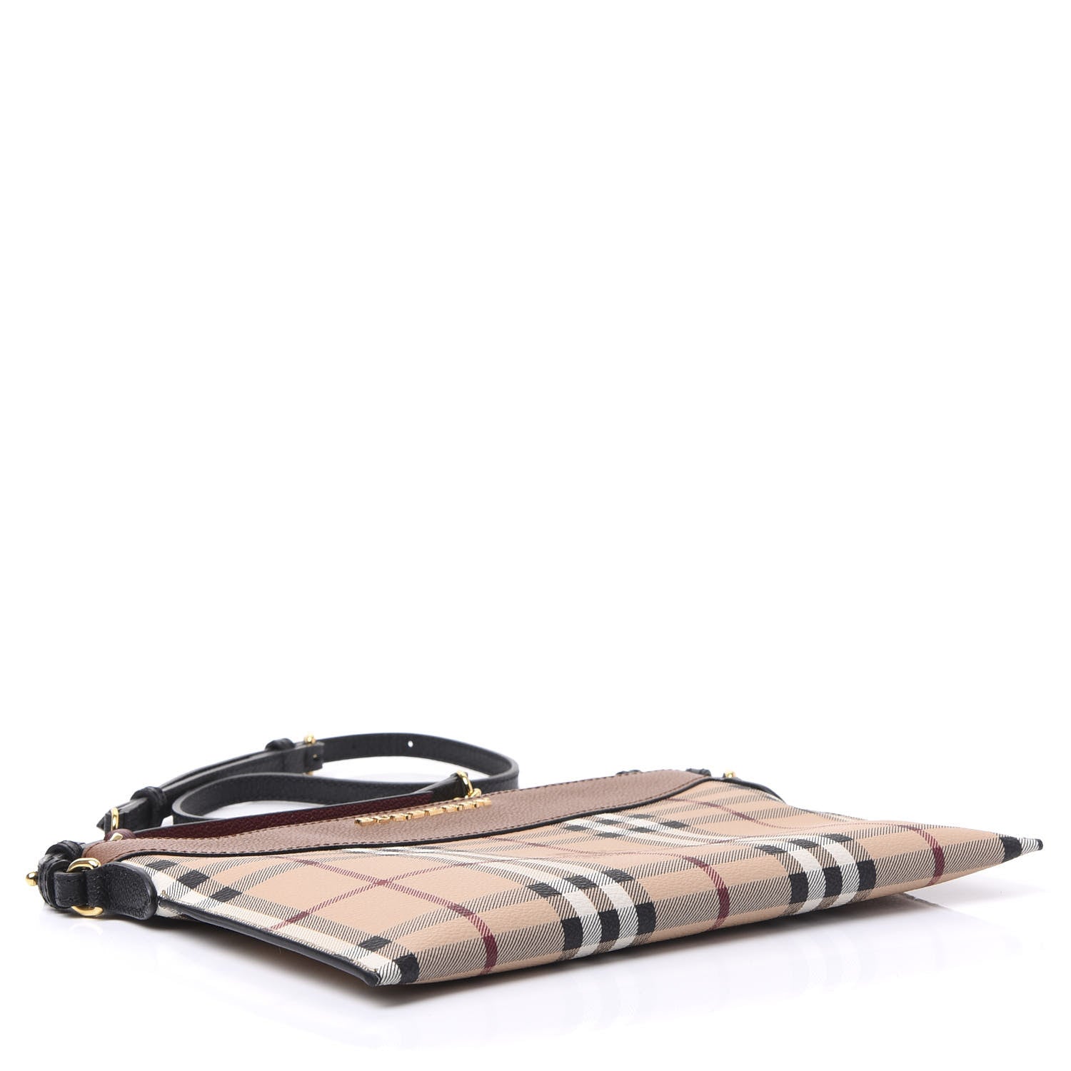 Burberry Haymarket Check Peyton Crossbody Clutch Bag Toffee 3 of 11