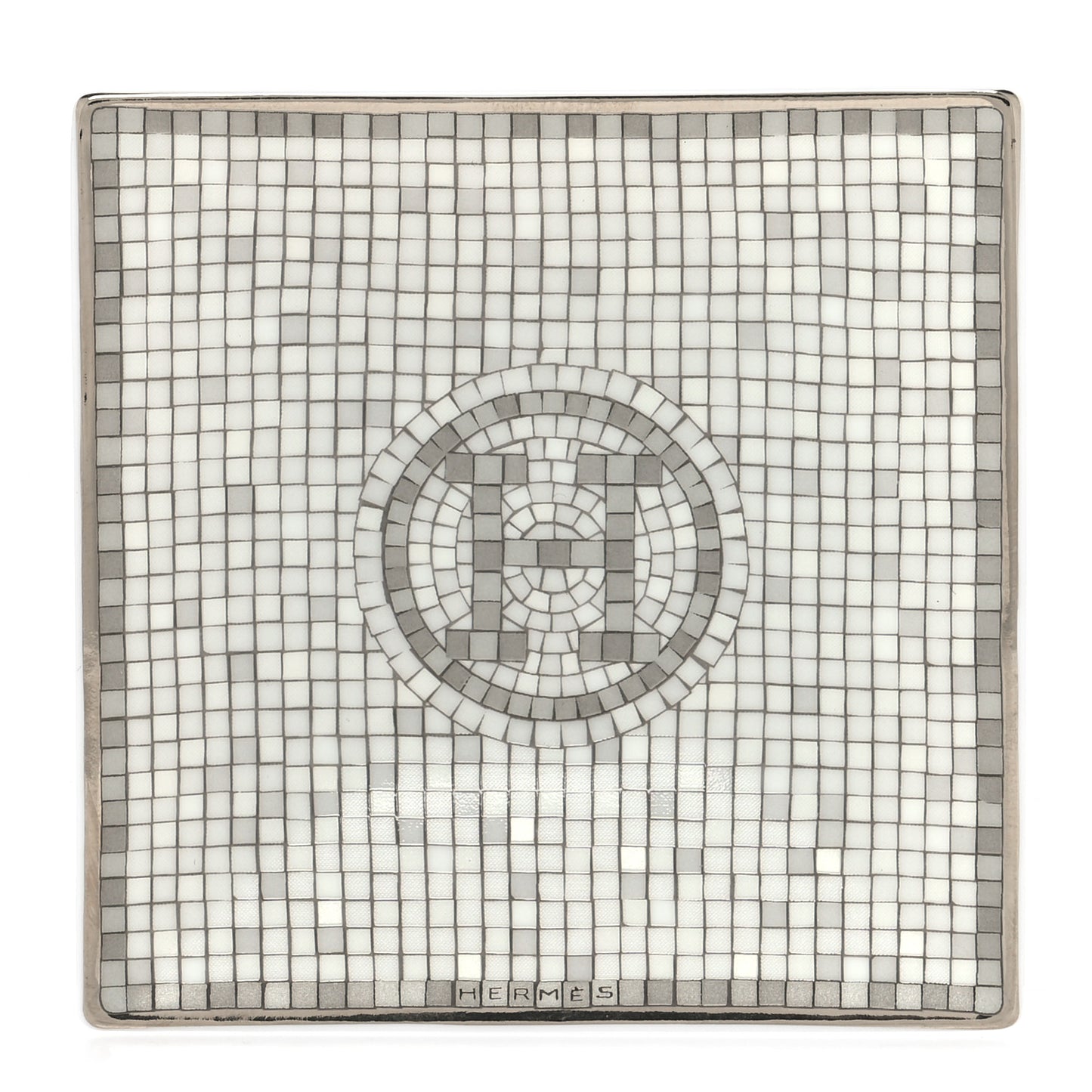 Porcelain Mosaique Au 24 Platinum Square Plate N°1