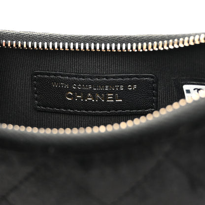 Chanel Velvet Crystal Quilted Chain Hobo Black 6 of 11