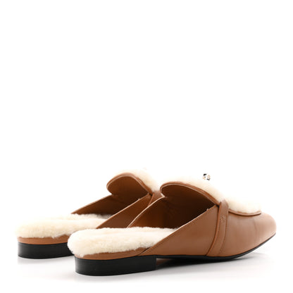 Hermes Goatskin Shearling Womens Oz Mules 38.5 Naturel Ecru 5 of 10