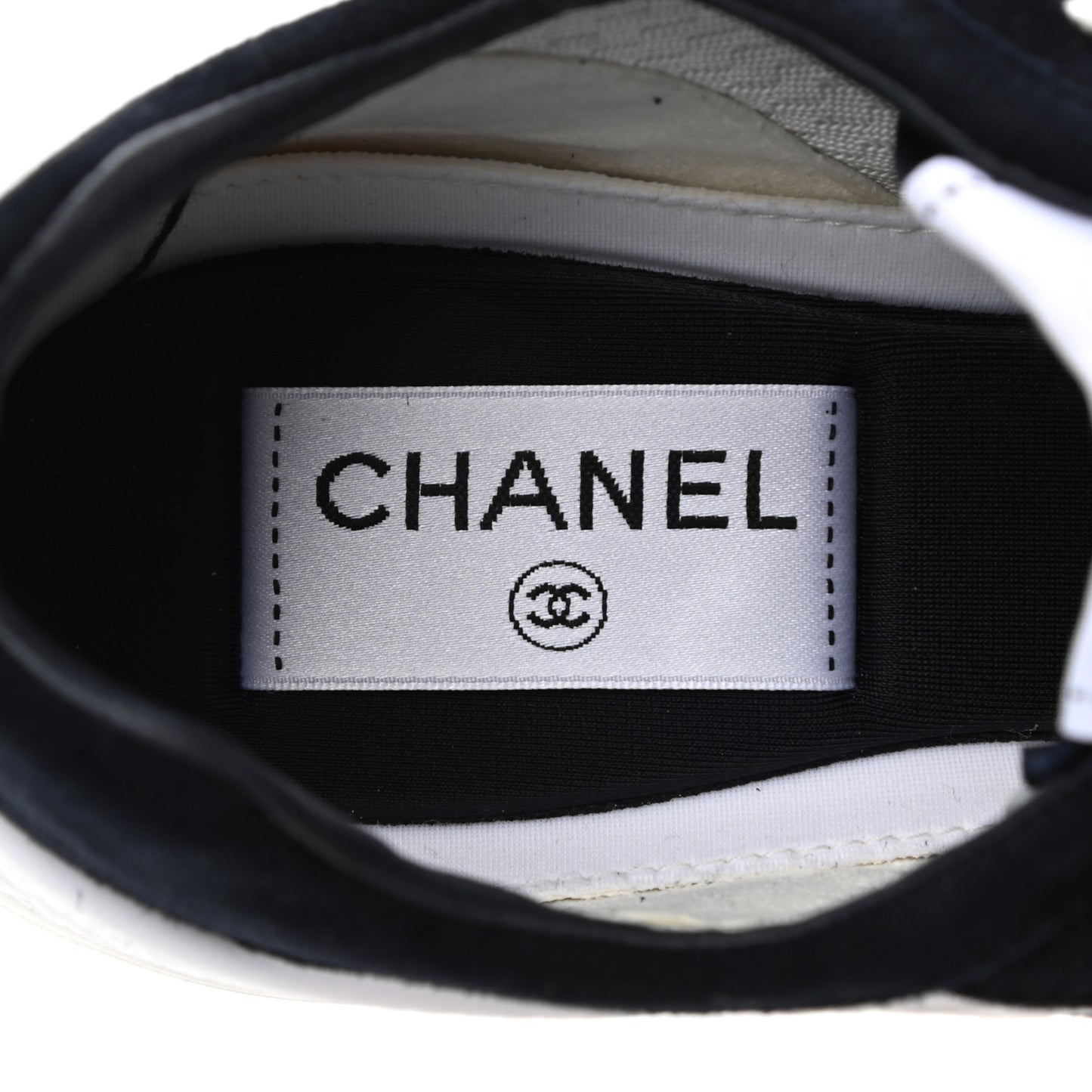 Fabric Suede Kidskin CC Sneakers 37.5 Dark Navy White