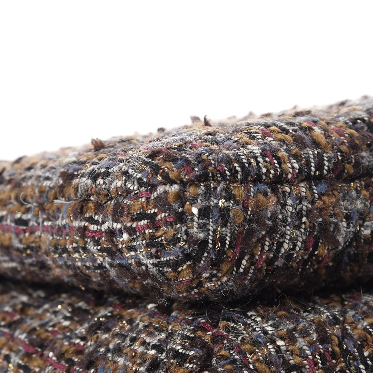 Tweed Wood Mini Coco Handle Flap Beige