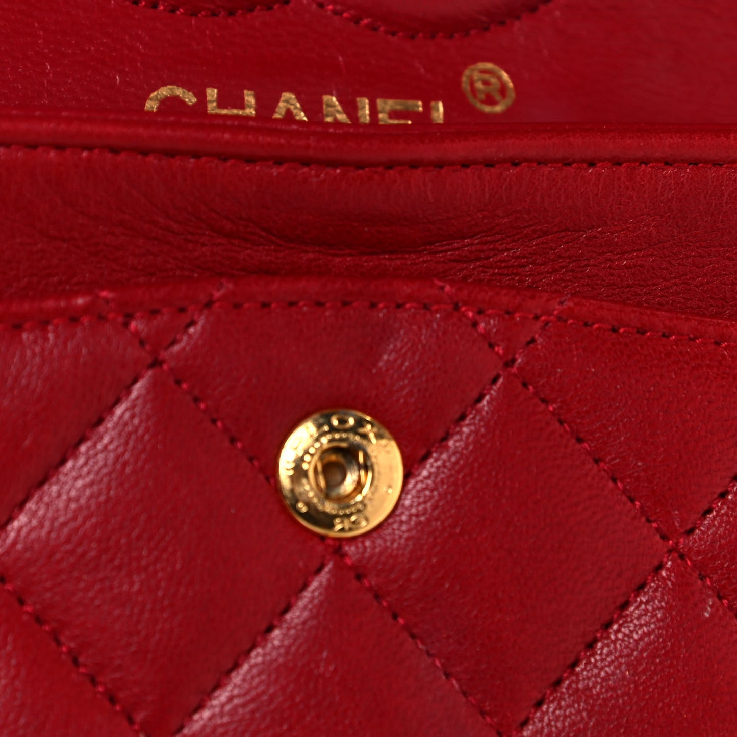 Lambskin Quilted Small Double Flap Red