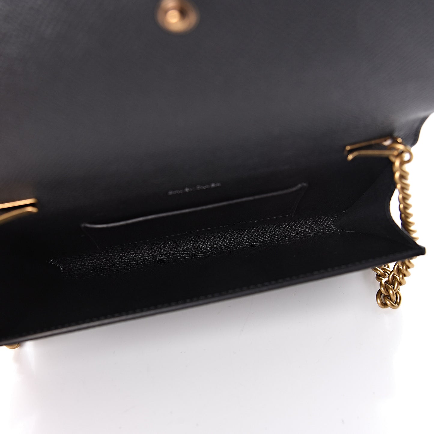 Grained Calfskin BB Phone Holder Wallet On Chain Black