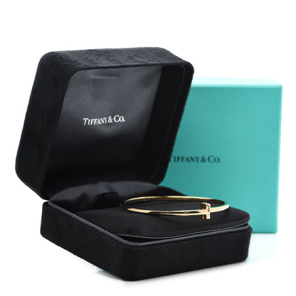 Tiffany 18K Yellow Gold Narrow T T1 Hinged Bangle Bracelet 4 of 4