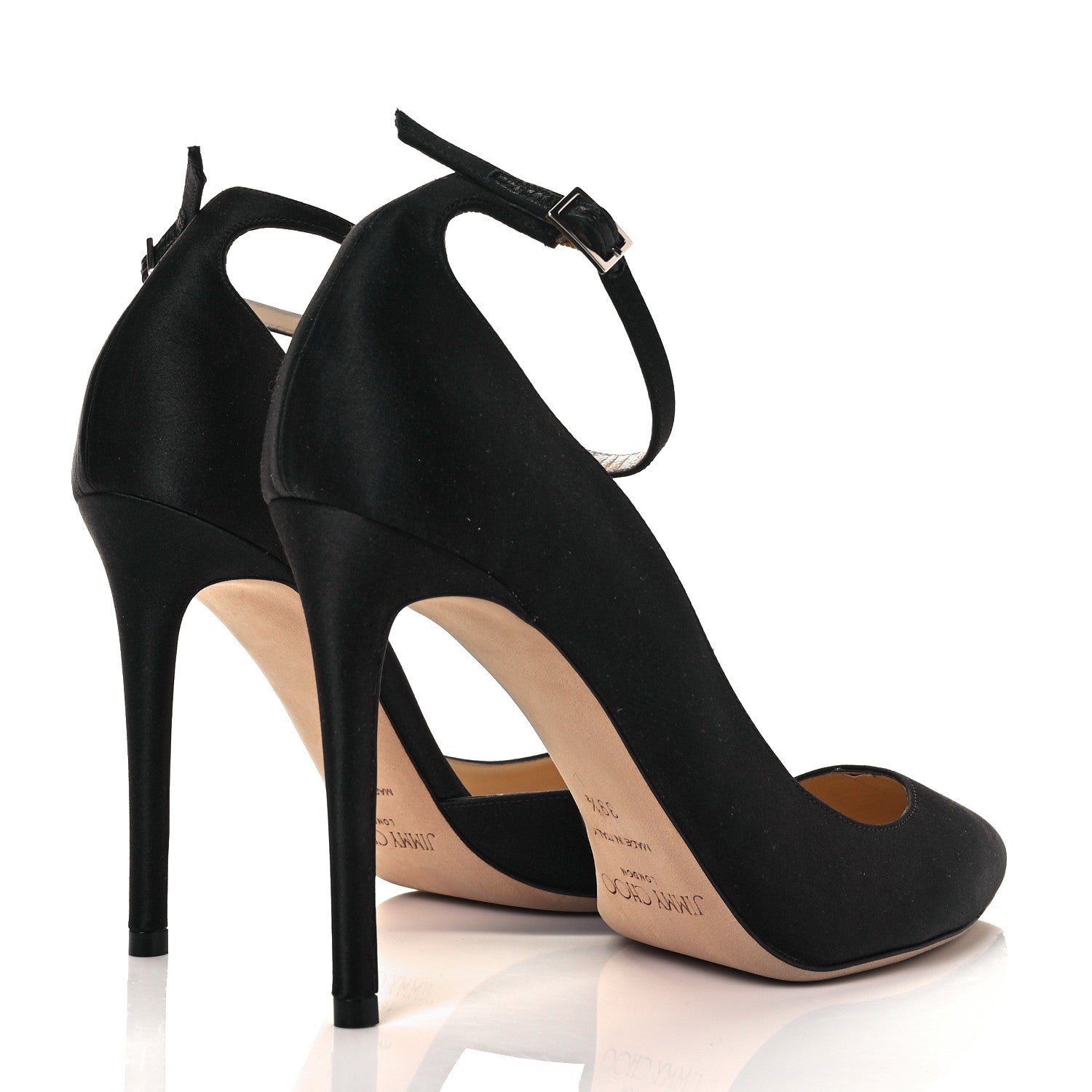 Jimmy Choo Satin Rosa 100 Pumps 39.5 Black 8 of 18