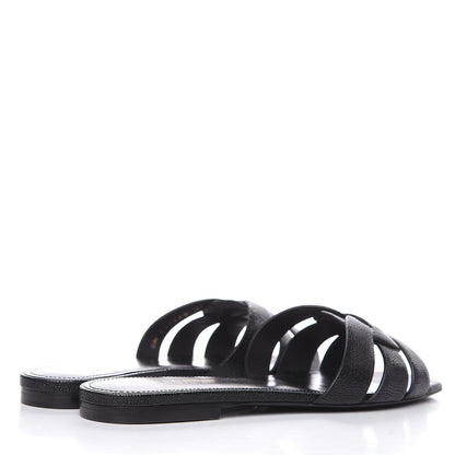 Saint Laurent Grain De Poudre Nu Pied 05 Slide Sandals 39 Black 4 of 9