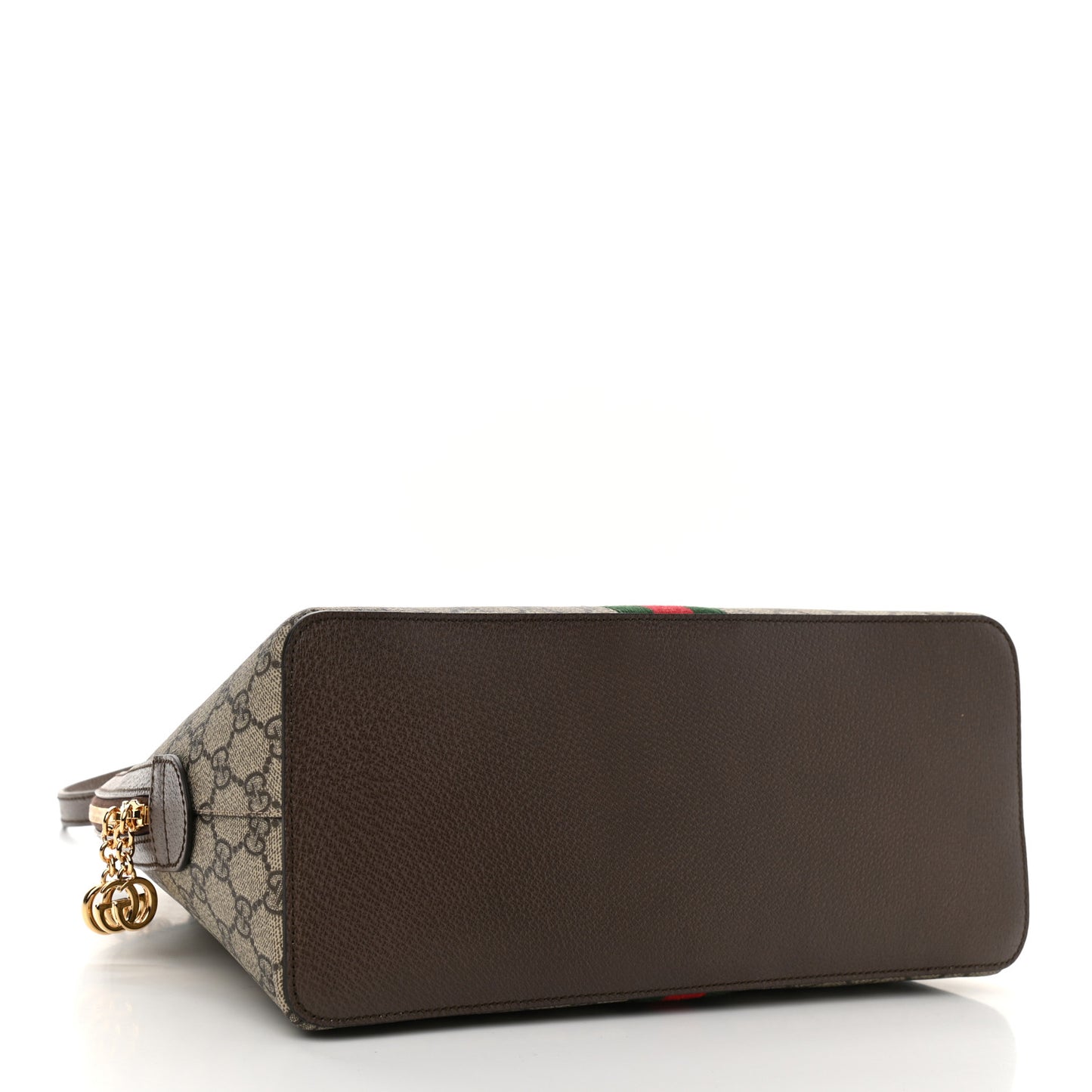 GG Supreme Monogram Web Medium Ophidia Top Handle Dome Bag Brown