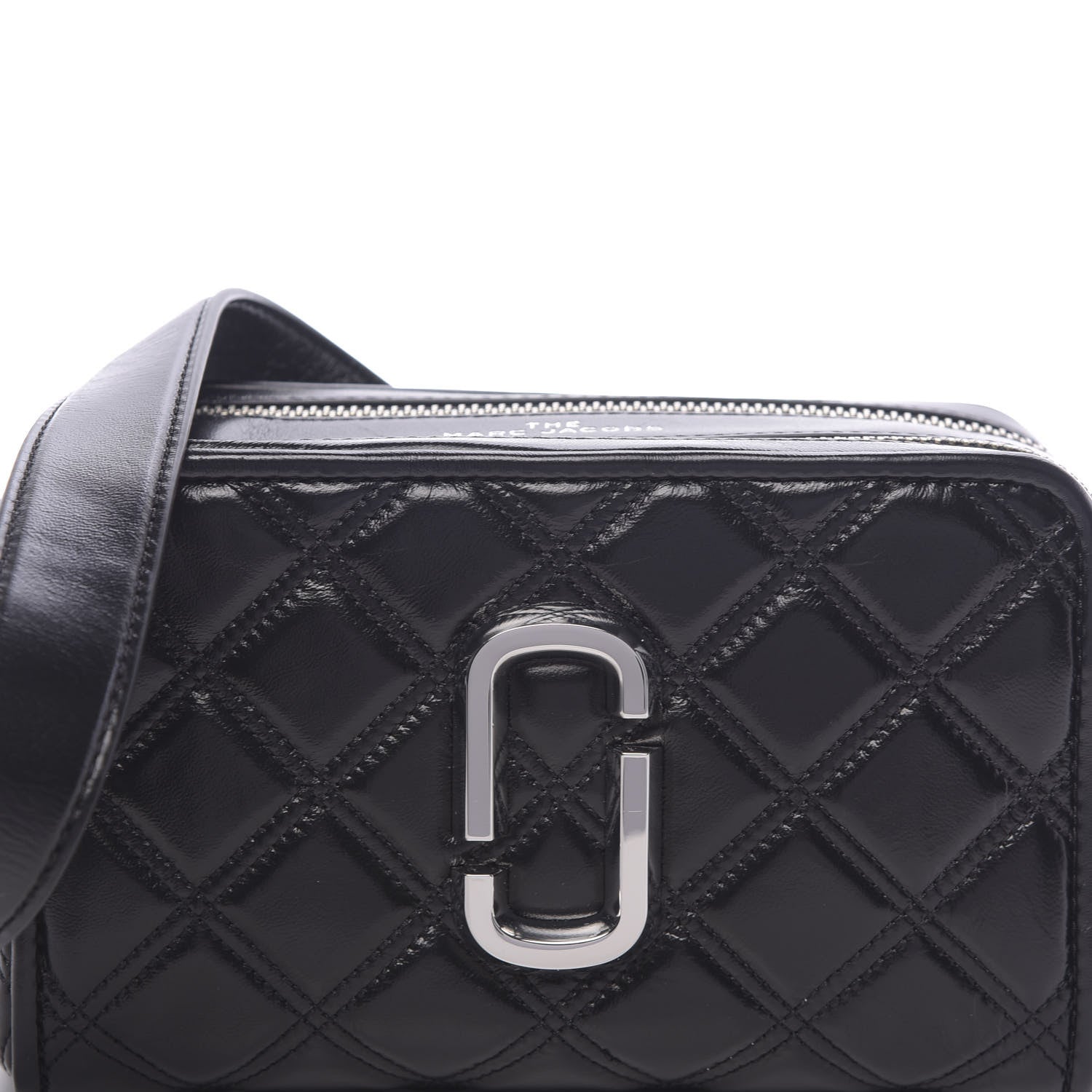 Marc Jacobs Natural Grain Calfskin Quilted The Softshot 21 Bag Black 12 of 13