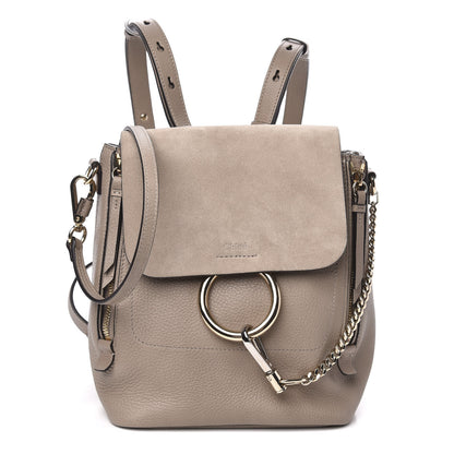 Chloe Suede Calfskin Small Faye Backpack Motty Grey 1 of 9