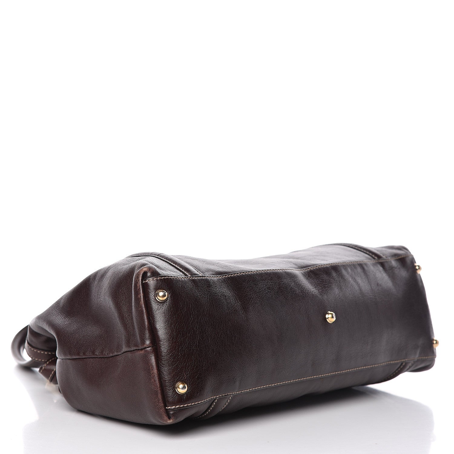 Gucci Calfskin Medium Britt Tote Dark Brown 4 of 16