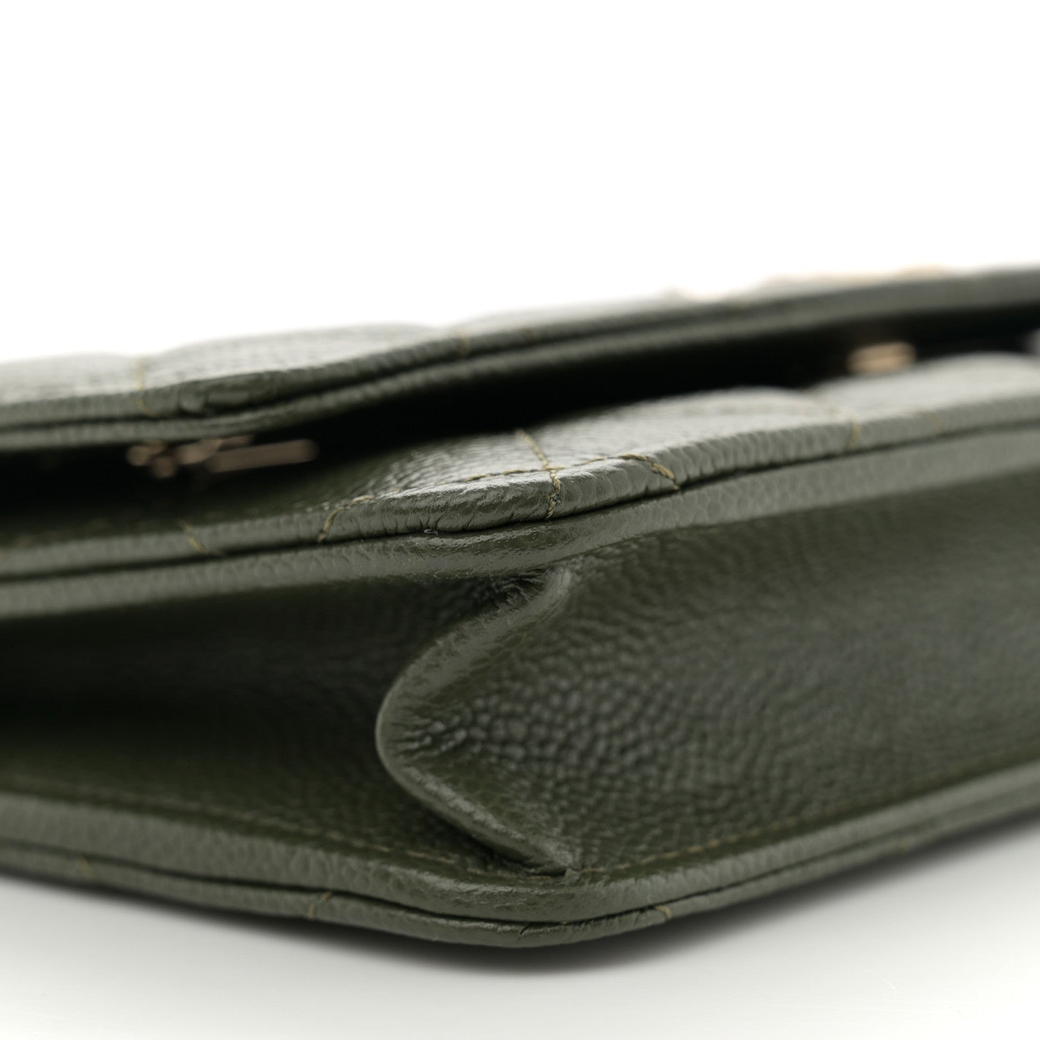 Chanel Caviar Quilted Multi Chain Wallet On Chain WOC Khaki 9 of 11