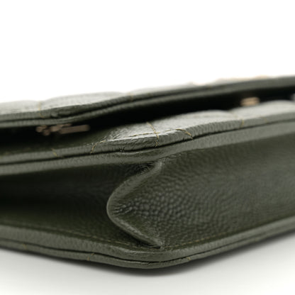 Chanel Caviar Quilted Multi Chain Wallet On Chain WOC Khaki 9 of 11