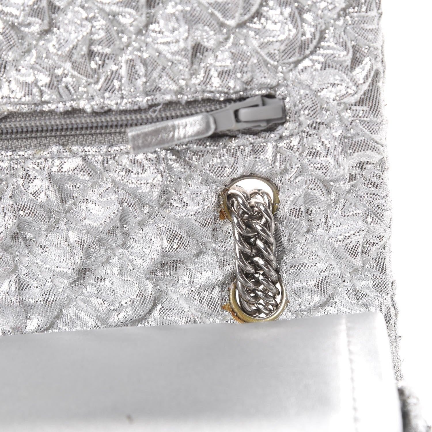 Chanel Metallic Lame Quilted Small Double Flap Silver 12 of 12