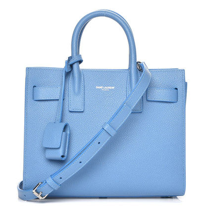 Saint Laurent Grained Calfskin Nano Sac De Jour Blue Clair 1 of 8